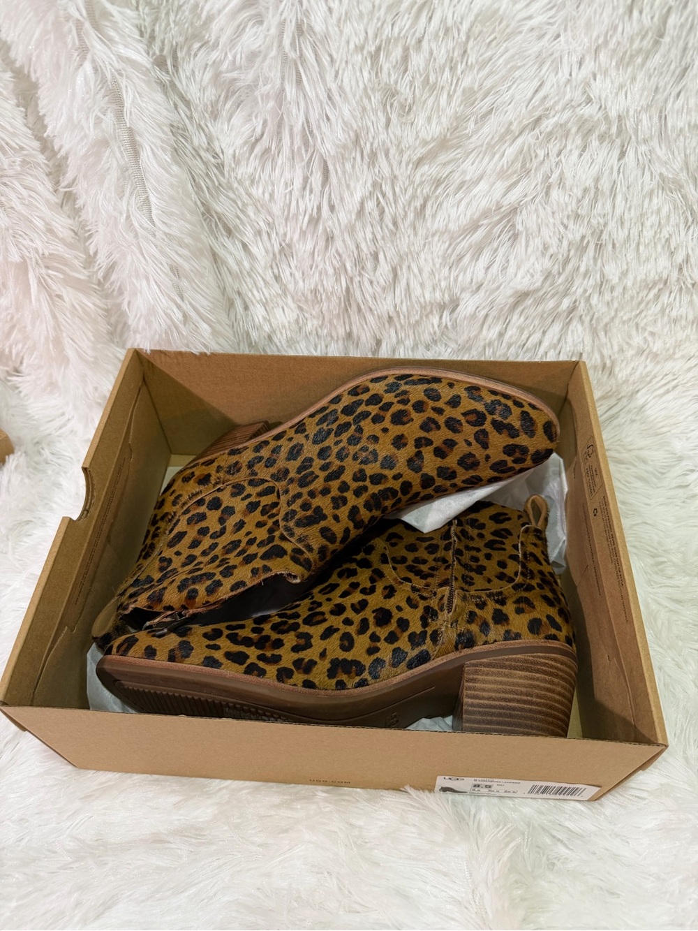 UGG Leopard Print Ankle Booties in Brown and Black